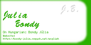 julia bondy business card